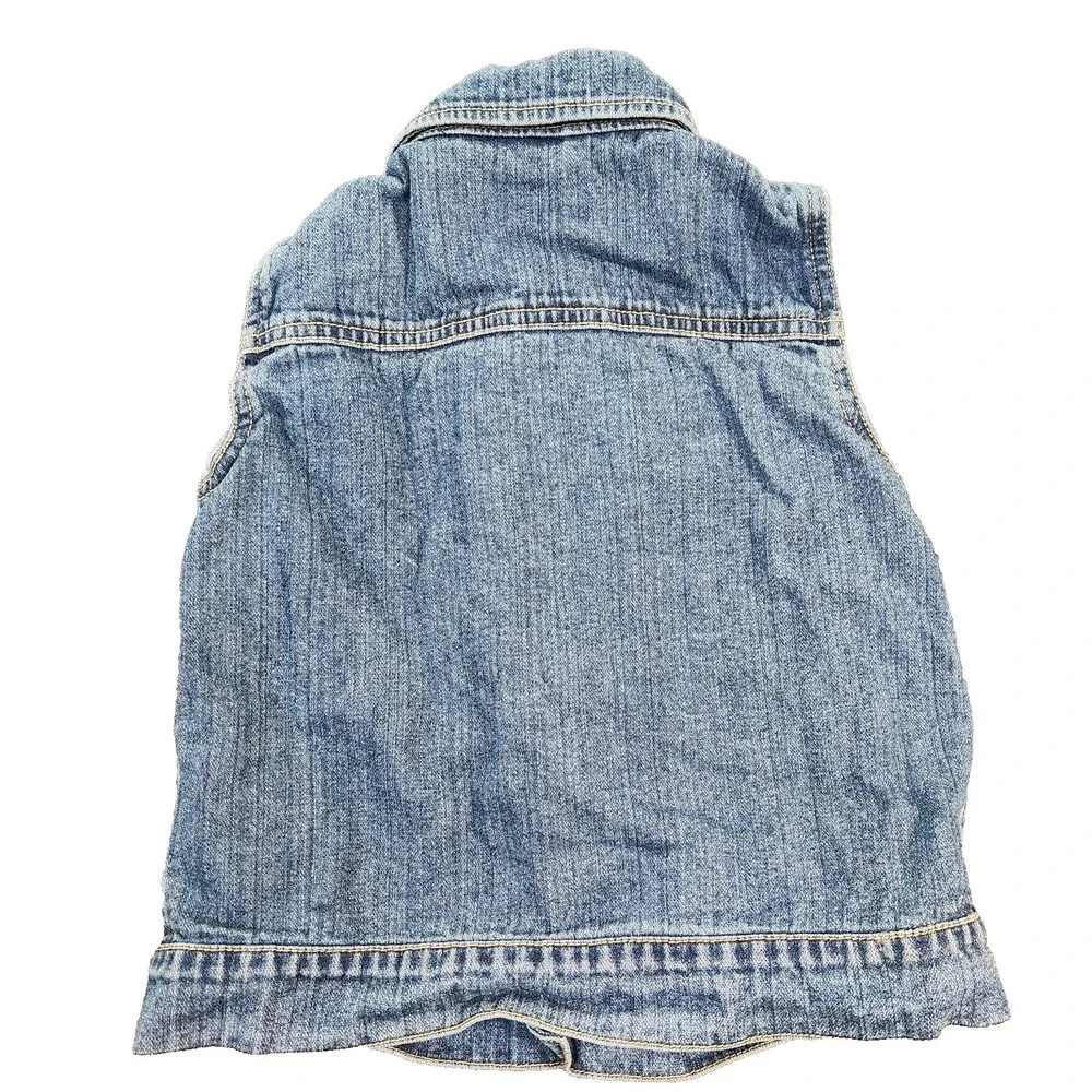 Hanna Andersson Jean Vest with‎ Embroidered Flowers Size 110